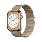 Apple Watch Series 8 GPS + Cellular 45mm Cassa in Acciaio Inossidabile color Oro with con Cinturino Loop Milanese