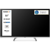 SABA SA32M10 TV 32" HD READY, Triplo tuner DVBT2/C/S2 HEVC MAIN10, Certificato TivuSAT, Piedistallo centrale, Dolby Audio