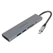 Mediacom MD-C312 replicatore di porte e docking station per notebook Cablato USB 3.2 Gen 1 (3.1 Gen 1) Type-C Grigio