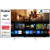 Proline PRO40WVDA SMART TV Bianco 40" FULL HD, Sistema operativo VIDAA, Triplo tuner DVBT2/C/S2, Certificato TivuSAT, Piedini installabili in doppia posizione stretta/larga, Dolby Audio, Parental Control