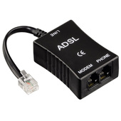 Hama Filtro ADSL RJ 11 jack 6p4c M/2 Jack 6p4c F, nero