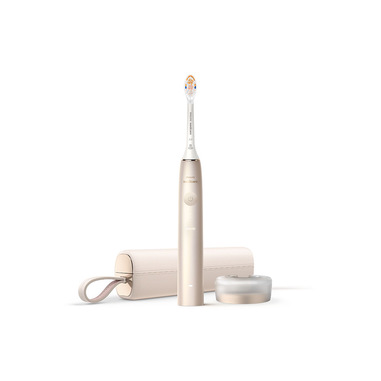 Philips DiamondClean Prestige 9900 Sonicare Spazzolino Elettrico Sonico con SenseIQ e App, con custodia da Viaggio, colorazione Champagne HX9992/11