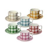 Joia Home SET 6 TAZZINE CAFFE' IVY VICHY tazza Colori assortiti Caffè 6 pz