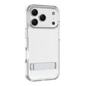 Cellularline Clear Stand - iPhone 17 Pro Max Custodia trasparente con stand integrato, pensata per l’uso a mani libere. Realizzata in doppio materiale con trattamento anti-ingiallimento.