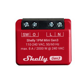 Shelly 1PM Mini Gen3 interruttore elettrico Interruttore intelligente 1P Rosso
