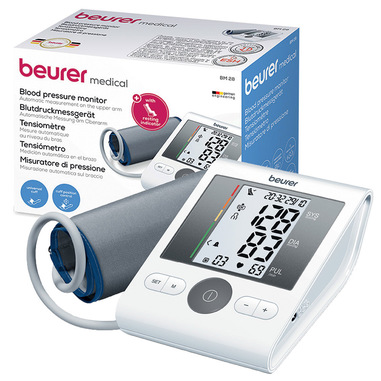 Beurer BM 28 Misuratore di Pressione da Braccio con Funzione di Memoria, Rilevazione Aritmie e Manicotto Universale