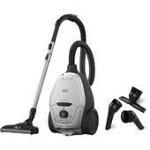 AEG VX82-1-2MG, Aspirapolvere Con Sacco, 600W, Super Silenzioso 57 dB, Filtro Hepa, Capacita' 3,5 Lt, Spazzola Adatta A Tutte Le Superfici, Accessorio 3 In 1, Grigio