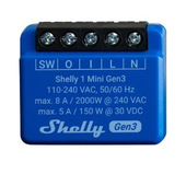 Shelly 1 Mini Gen3 interruttore elettrico Interruttore intelligente 1P Blu