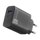 Cellularline MULTIPOWER PD 32W Caricabatterie da rete con 2 porte: 1 porta USB-C e 1 porta USB-A