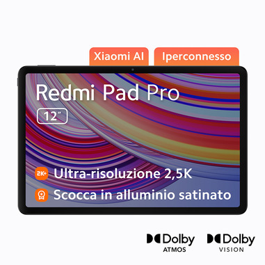 Xiaomi Redmi Pad Pad Pro Qualcomm Snapdragon 128 GB 30,7 cm (12.1") 6 GB Wi-Fi 6 (802.11ax) Android 14 Grafite, Grigio