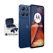 Motorola moto g15 (8/256GB, Doppia fotocamera 50MP+5MP+flicker sensor, Display 6.72" FHD+ 60Hz, batteria 5200mAh, MediaTek Helio G81, Android 15), Sea Blue con moto buds