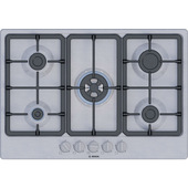 Bosch Serie 4 PGQ7B5K90 , Piano cottura a gas, 75 cm, Acciaio inox