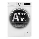 LG F4R3009NSWW Lavatrice 9kg AI DD, Classe A-10%, 1400 giri, Vapore, AI Wash