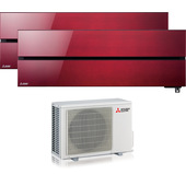 Mitsubishi Electric MITKITDUALSTYLERED condizionatore fisso Climatizzatore Dualsplit Rosso, Bianco