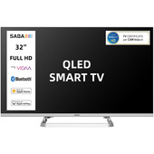 SABA SA32QM10VDA SMART TV QLED 32" FULL HD, Sistema operativo VIDAA, Triplo tuner DVBT2/C/S2 HEVC MAIN10, Certificato TivuSAT, Piedistallo centrale, Dolby Audio