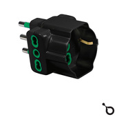 IOPLEE 87641-4077A adattatore per presa di corrente Tipo L (IT) Tipo L (IT) + Tipo F Nero