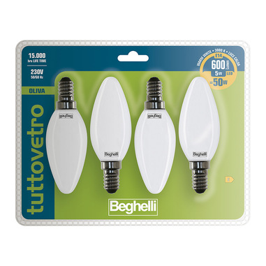 Beghelli 56383BL Lampadina a risparmio energetico Bianco 5 W E14 E