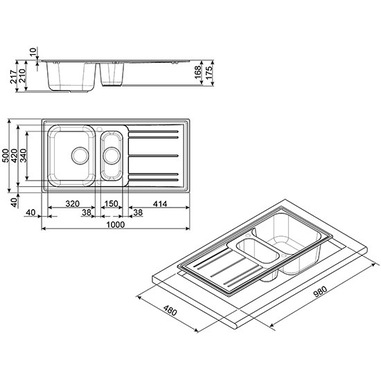 Smeg LZ102B lavello Sintetico