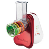Moulinex Fresh Express DJ755G Affettatutto Grattugia Elettrico, 5 Funzioni di Taglio, 150 W, 1 Liter, 1 Decibel, plastica, Rosso
