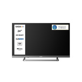 SABA TV 24" HD READY, Triplo ter DVBT2/C/S2 HEVC MAIN10, Certificato TivuSAT, Piedistallo centrale, Dolby Audio