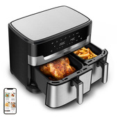 Moulinex Dual Easy Fry XXL , Friggitrice ad Aria, 11L, 2 Cestelli, Modalità Sync