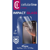Cellularline Impact Glass - iPhone 16 Pro Vetro temperato sottile, resistente e super sensibile
