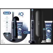 Braun Oral-B Spazzolino Elettrico Ricaricabile iO 9 Nero, 1 Spazzolino Elettrico, 1 Testina, Supporto per testine, Custodia Da Viaggio Ricaricabile + Dentifricio Oral-B Advanced, Per Una Pulizia Denti Efficace