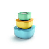 Fratelli Guzzini Set di 3 contenitori bassi ermetici per frigorifero/congelatore/forno a microonde ''STORE&PLUS''