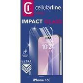 Cellularline Impact Glass - iPhone 16e Vetro temperato sottile, resistente e super sensibile