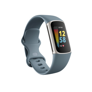 Fitbit Charge 5 AMOLED Braccialetto per rilevamento di attività Blu, Stainless steel