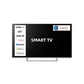 SABA SMART TV 65" ULTRA HD 4K, Sistema operativo VIDAA, Triplo ter DVBT2/C/S2 HEVC MAIN10, Certificato TivuSAT, Piedistallo centrale, Dolby Audio