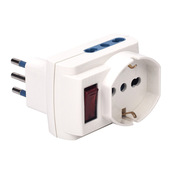 Poly Pool Adattatore Multisize con Spina 10A prese Pluristandart Bianco