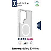 Cellularline Clear Mag - Galaxy S26 Ultra Custodia trasparente ultra resistente con bordo in gomma, compatibile con ecosistema Qi2 e accessori magnetici, trattata contro l’ingiallimento.