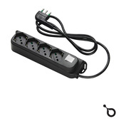 IOPLEE 47421-4077A prolunghe e multiple 1,5 m 4 presa(e) AC Interno Nero