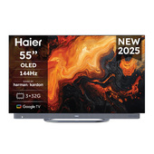 Haier TV OLED 55" H55C95EUX, 4K UHD, Google TV, Dolby Vision IQ, Dolby Atmos, Gaming 144Hz, Soundbar by Harman Kardon