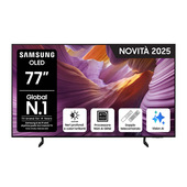 Samsung OLED AI TV 77" QE77S85FAEXZT 4K, Processore NQ4 AI Gen2, 4K AI Upscaling, Schermo antiriflesso, OLED HDR, Dolby Atmos & OTS Lite, Contour Design, Vision AI Smart TV, 2025