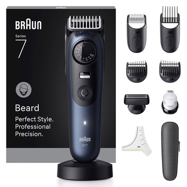 Braun BeardTrimmer 7 BT7540 regolabarba Batteria 40 2 cm Bagnato e secco Nero, Blu