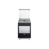 De’Longhi PGVA 64 cucina Elettrico/Gas Gas Nero, Acciaio inox