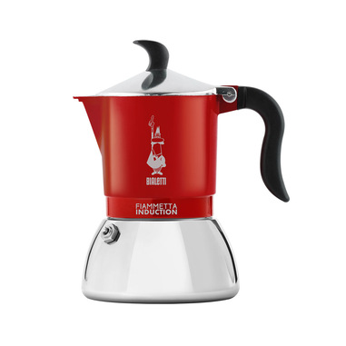 Bialetti Fiammetta Induction Moka 0,1 L Rosso, Acciaio inox