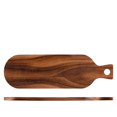 H&H Lifestyle Tagliere in legno Acacia con manico cm 14x45