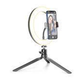 Tech Pop Selfie Ring - Universale Treppiede con anello led luminoso per riprese video e selfie
