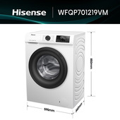 Hisense lavatrice WFQP701219VM 7 Kg Classe A Vapore Quick Wash Inverter
