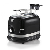 Ariete 149 Tostapane Moderna nero con pinze per 2 fette di pane, sandwich o toast - 6 livelli di doratura - Scongelamento - Linea Moderna - Nero
