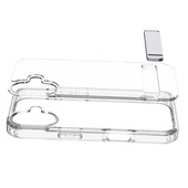 Cellularline Clear Stand - iPhone 17 Custodia trasparente con stand integrato, pensata per l’uso a mani libere. Realizzata in doppio materiale con trattamento anti-ingiallimento.