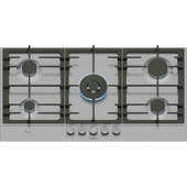 Bosch Serie 6 PCR9A5I90 , Piano cottura a gas, 90 cm, Acciaio inox