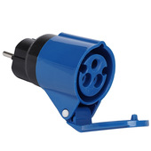 FANTON 78001-E adattatore per presa di corrente Tipo E/F ibrido Nero, Blu