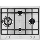 Smeg P261XGH piano cottura Acciaio inox Da incasso 60 cm Gas 4 Fornello(i) Made in Italy