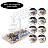Macom Cassetto portacapsule universale SalvaSpazio per capsule di caffè Legno Trasparente