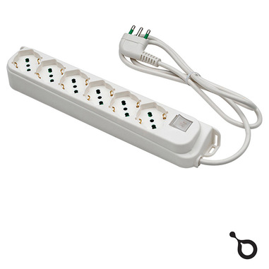 IOPLEE 47430-4077A prolunghe e multiple 1,5 m 6 presa(e) AC Interno Bianco