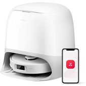 Roborock Qrevo Curv 5A1 Robot Aspirapolvere e Lavapavimenti, Aspirazione 18.500 Pa, Doppio Sistema Anti-Groviglio, Mocio e Spazzola FlexiArm per Angoli, Lavaggio con Acqua Calda 75°C, Stazione 3.0 Auto-Svuotamento e Asciugatura, Navigazione LiDAR, Carpet Boost+